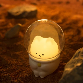 LED Nakties Šviesos Kosmoso Kapsulė Cute Cat/Rabbit Lempa Vaikas/Kūdikių/Vaikų Miegamojo Lovos Dekoras, Šviesos, Minkštas Šiltas Baby Dovanų