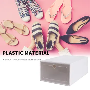 Karšto Pardavimo Apversti Plastiko Batų Dėžės Batų Saugojimo Dėžutė Batų Dėžės Batų Dėžės Flip Cover Stalčių Batų Saugojimo Artefaktas Sustorėjimas