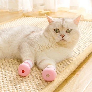 Anti-kramtymas Vonia, Skalbimo Katės Letena Padengti Sumažinti Kojų Nagai Padengti naminių Gyvūnėlių Kojų apsaugos Anti-Scratch Cat Batai Batai Kolonėlė