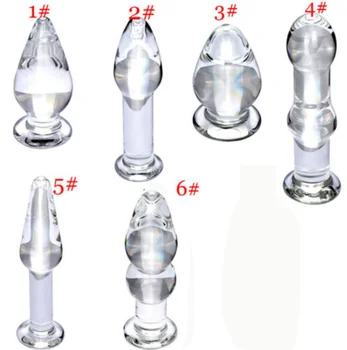 6 VNT Tipas Multi Stype Karšto Krištolo Stiklo Dildo Makšties Analinis Granulės Butt Plug Erotinis Stimuliatorius Sekso Žaislas