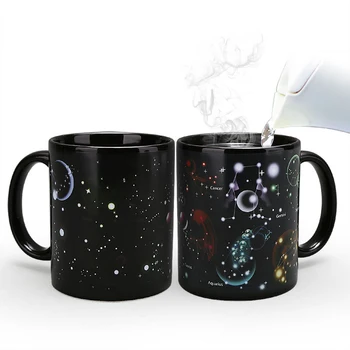 Naujas 12 mergelės spalvų kaita, puodeliai,porceliano puodelis Ranka-dažytos Žvaigždėtas dangus puer arbatos puodelis kavos puodelio Drinkware unikali dovana