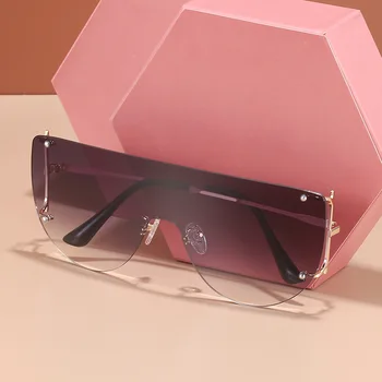 2021 naujas frameless vientisas akiniai nuo saulės moterims mados didelis rėmo akiniai nuo saulės laukinių retro vairavimo akiniai nuo saulės atsitiktinis laukinių akiniai