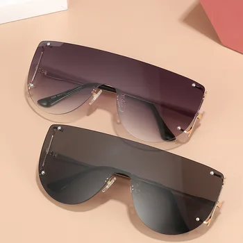 2021 naujas frameless vientisas akiniai nuo saulės moterims mados didelis rėmo akiniai nuo saulės laukinių retro vairavimo akiniai nuo saulės atsitiktinis laukinių akiniai