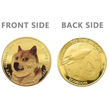 Dropship 1 Gabalas, Padengtą Aukso, Sidabro Dogecoin Progines Monetas Mielas Šuo Modelis Šunų Metų Kolekcija Monetas, Monetų Valkata