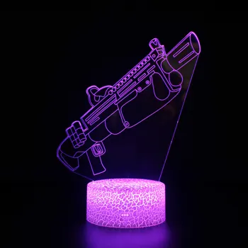 Spalvinga Ginklą Modeliavimo LED 3D Iliuzija Naktį Šviesos USB Palieskite Jutiklio RGB Stalo Lempa už Vaikų Vaikų Dovanų