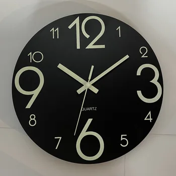 Šviesos Medinis Sieninis Laikrodis 12 Colių Numeris Kabo Laikrodžiai Tyli Tamsoje Švytinčiomis Sieniniai Laikrodžiai Modernus Nordic Stiliaus Namų Dekoro