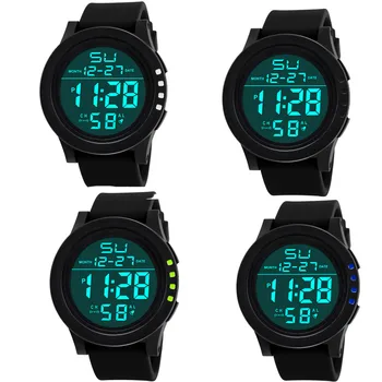 Atsparus vandeniui Mens Elektroniniai Laikrodžiai LCD Skaitmeninis Armijos Sporto Gumos Vyrų Berniukas LED Vandeniui Riešo Žiūrėti Relogio Laikrodis reloj Q