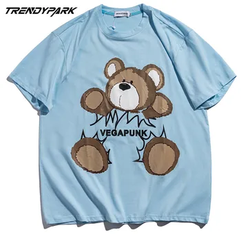 Vyriški T-shirt 2021 Naujas Vasaros Trumpos Rankovės Atspausdinta Tee Hip-Hop Negabaritinių Medvilnės Atsitiktinis Harajuku Streetwear Viršuje Tshirts Drabužiai