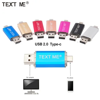 TEKSTAS MAN kūrybos OTG USB Flash Drive, Modelis C Pen Drive 64GB 32GB 16GB 8GB 4GBUSB Stick 2.0 Pendrive Tipo C