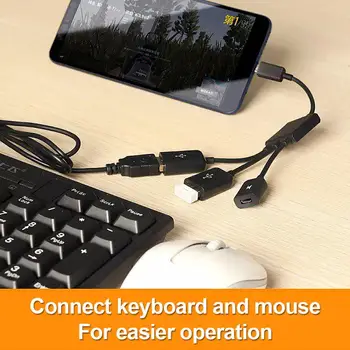 1PC Nešiojamų Micro USB Prievadą Žaidimas Pelės, Klaviatūros Adapterio Kabeliu, Skirta 