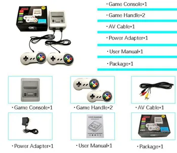 Retro Mini TV Žaidimas Atveju Retro 8 Bitų Vaizdo Žaidimų Konsolę Su Dviem Gamepad Built-In 620 Žaidimų Nešiojamą Žaidimų Žaidėjas SFC
