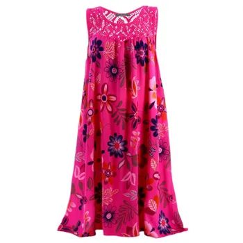 2021 Moterų Vasaros Suknelė Boho Stiliaus Gėlių Spausdinti Paplūdimio Suknelė Tunika Sundress Prarasti Mini Šalis Suknelė Plus Size Vestidos 5Xl