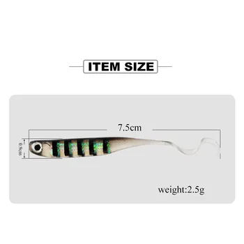 Žvejybos Masalas 1PC Minkštas Artificiais Silikoninis Masalas 7.5 g 7.5 cm Lokys kandimo Jėgos 3D žuvies akies 