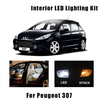 8 Lemputes Baltos Canbus Interjero LED Automobilių Šviesos Rinkinys Tinka Peugeot 307 Žemėlapis Dome Magistraliniai Krovinių Daiktadėžė Lempos Ne Klaida