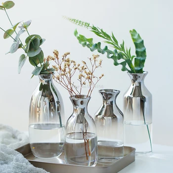 Šiuolaikinės Dekoratyvinės Vazos, Stiklo Stalo Vaza Šiaurės Apdailos Namų Hydroponic Skaidrus Gėlių Vazos Kambarį Apdaila