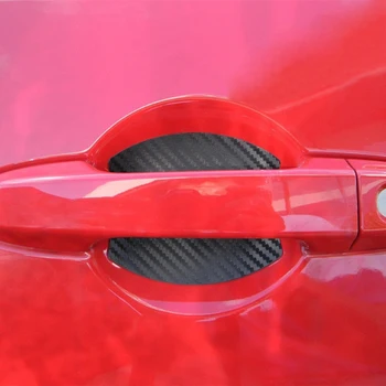 4pcs/Set 3D Anglies Pluošto, Automobilių Durų Rankena Sticke Atsparumas Įbrėžimams, apsaugos nuo užsiteršimo Automobilių Apdailos PVC Auto Durų Padengti Plėvele