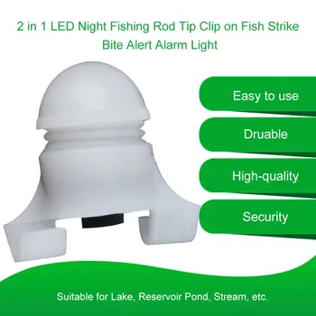 2 in 1 LED Naktį meškere Patarimas Įrašą apie Žuvų Strike Bite Įspėjimo Signalas