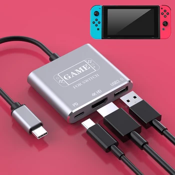 Pereiti Dokas TV Dock For Nintendo Jungiklis Įkrovimo Nešiojamų Dock For Nintend Perjungti USB 3.0 HDMI Suderinamus Vaizdo Keitiklis