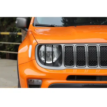 2vnt/komplektas Automobilio Priekinės Šviesos Lempos Dangtelio Apdaila Optikos Dėl Jeep Renegade 2019+ Šildomi Auto Bagetai