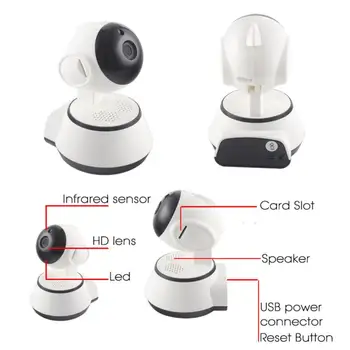 720P Wi-fi IP Kamera Namų Saugumo VAIZDO Kamera, Wireless Camera infraraudonųjų SPINDULIŲ Naktinio Matymo Stebėti Kameros Robotas Kūdikio stebėjimo, IP Kameros