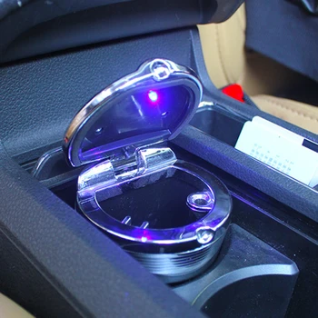 Automobilio LED Šviesos Peleninę Auto Kelionės Blykstės Laikiklį Taurės Aksesuaras Nešiojamų