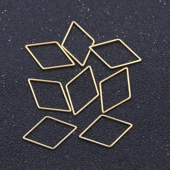 10vnt 3 Dydis Geometrinis Diamond Charm Gold Nerūdijančio Plieno Atidaryti Rėmelį Pelėsių Rėmo Tuščiaviduriai Slėgio Dervos Kadro 