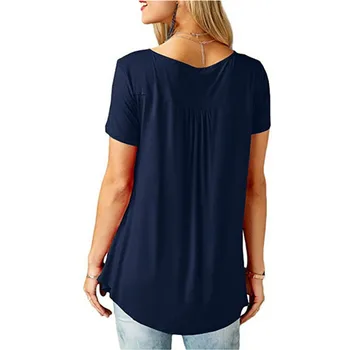 2021 Moterys Vasarą V-Kaklo trumpomis Rankovėmis marškinėliai Prarasti Seksualus camiseta feminina T Shirts Moterų Plius Dydžio Ilgas Stiliaus Viršūnes