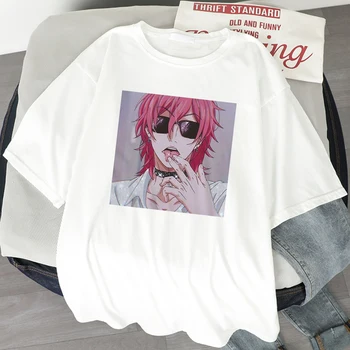Moterų marškinėliai Drabužių Estetinės Japonų Anime Negabaritinių Tee Estetinės Trumpas Rankovės Harajuku Marškinėliai Topai Sundress Moterų Vasarą