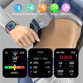 2021 Naujų Spalvų Ekrano Smart žiūrėti Ponios vyrų jutiklinių fitness tracker Kraujo spaudimas smart laikrodis ponios Smart Žiūrėti Moterims, Dovana
