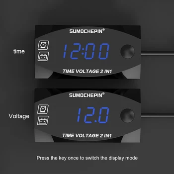 12V 3 1. Skaitmeninis LED Ekranas Metrų Voltmeter Laikrodis, Termometras Indikatorius Indikatorius Skydelyje Matuokliu Automobilį, Motociklą