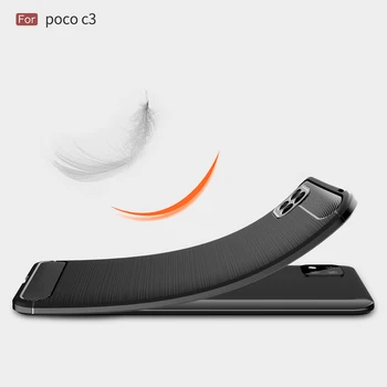 Anglies Pluošto Telefoną Atveju Xiaomi Poco M3 X3 C3 X2 F2 M2 Pro NFC Šviesos Prabangaus Minkštumo atsparus smūgiams, Anti-Apsaugos nuo kritimo Dangtis