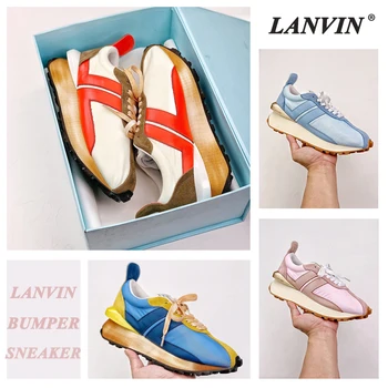 Lanvin Bamperis sneaker Retro-padidėjo Laisvalaikio sportbačiai Unisex sportbačiai, vyriški bėgimo bateliai Moterims, batai Verslo Patogus 36-45