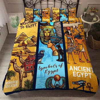 Faraonas Modelis Antklode Padengti Egipto Kultūros Šalikas Padengti Visu Dydžiu Retro Stiliaus Patalynės Komplektas 2/3pcs, Miegamojo Dekoratyviniais