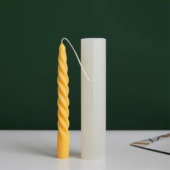 3D Tvist Lazdele Žvakė Silikono Formos Sukasi Varžtas Vaško Liejimo Paprasta Epoksidinės Dervos Pelėsių Žvakė Priėmimo Gipso Pelėsių 
