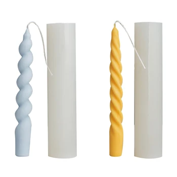 3D Tvist Lazdele Žvakė Silikono Formos Sukasi Varžtas Vaško Liejimo Paprasta Epoksidinės Dervos Pelėsių Žvakė Priėmimo Gipso Pelėsių 