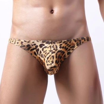 Vyriškos apatinės Kelnės Seksuali Maža u Trumpikės Vien Leopard Bikini Diržas ir G-string T-Atgal Apatiniai Gėjų Vyrų Kvėpuojantis Kelnės Drabužiai