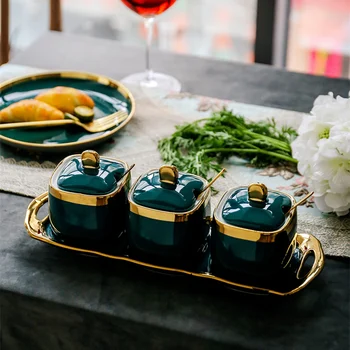 Aukštos kokybės virtuvės reikmenys Pagardų Butelio žalia keramikos aliejaus puodą, sojos padažas, actas buteliai medaus puodą, pagardinti butelis