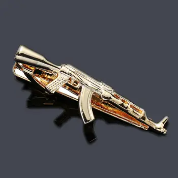 Aukštos kokybės metalo prisegamas naujas mados juvelyrikos AK47 šautuvas prisegamas pin vyrų vestuves drabužių kaklaraištis ženklelis dovana