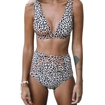 2021 Metų Moteris Seksuali Bikini Leopard Maudymosi Kostiumėlį Moterų Bikini Maudymosi Kostiumėliai, Brazilijos Biquini Nustatyti Kostiumas Aukšto Juosmens Paplūdimio Gėlių Dot Bather