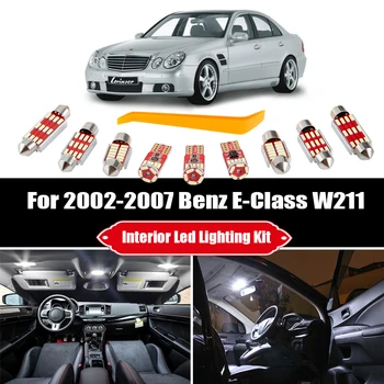 17pcs Už 2002-2006 M. 2007 M. Mercedes Benz E-Class W211 Balta Canbus LED Žemėlapis Dome Skaityti Lubų bagažo skyriaus Durų Apšvietimas, Interjeras Rinkinys