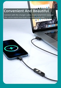 Kabelio Vijurkas Essager Magnetinio Kabelio Atveju IPhone, Micro USB C Tipo Nešiojamų Saugojimo Dėžutė Magnetas Adapteris Jungties Silikono
