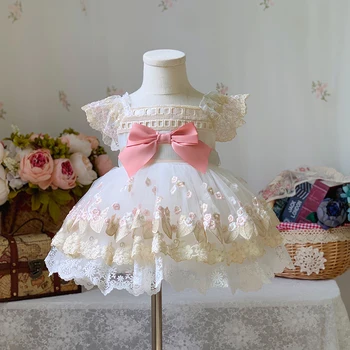 2021 Ispanijos Mergaičių Royal Suknelė Kūdikio Gimtadienio Suknelės Vaikams, Vaikiška Girl Lolita Princess Kamuolys Suknelė Kūdikių Boutique Drabužių