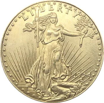Jungtinės Amerikos Valstijos Laisvės 1924 S Dvidešimt 20 Dolerių Saint Gaudens Dvigubas Erelis Su Moto Dievu Mes Pasitikime Aukso Monetos Kopija