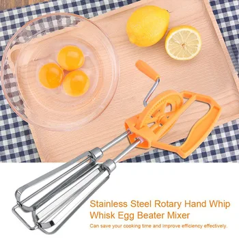 Rankinis Egg Beaters lengva grietinėlės Suplakite Kiaušinių stiring Maišytuvas Barboterio su Nerūdijančio Suku Plastikinė Rankena Virtuvės maisto ruošimo įrankiai