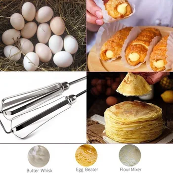 Rankinis Egg Beaters lengva grietinėlės Suplakite Kiaušinių stiring Maišytuvas Barboterio su Nerūdijančio Suku Plastikinė Rankena Virtuvės maisto ruošimo įrankiai