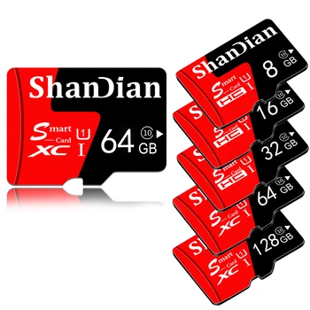 SHANDIAN Mini SD Korta 4GB 8GB 16GB Class 6 Realias galimybes 32GB SD Atminties Kortele High Speed Smart SD Kortelė TF kortelę Nemokamas Pristatymas