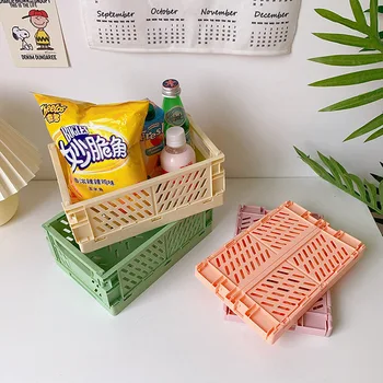 Mini Sulankstomos Plastikinės Sandėliavimo Dėžutės, Sulankstomas Plastikinis Saugojimo Bylos Darbalaukio Nešiojimo Krepšys