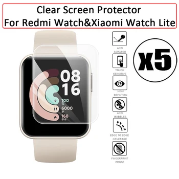 5vnt Aišku, Minkštas Hidrogelio Filmas Xiaomi Redmi Žiūrėti & Mi Smart Žiūrėti Lite Anti-Scratch Visu Screen Protector filmas