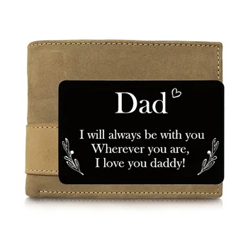 Stačiakampio formos metalo užrašu piniginės įrašą suvenyrų kortelės tėtis,Tėvo diena/gimtadienio/Kalėdų dovana tėčiui