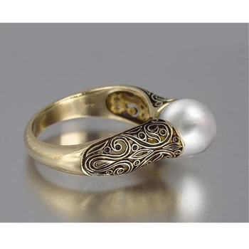 Mados Imitacija, Perlų Žiedas Papuošalai Elegantiška Vintage Modelis Vestuvinį Žiedą, Moterims, Aksesuarai, Šaliai, moteriški Žiedai